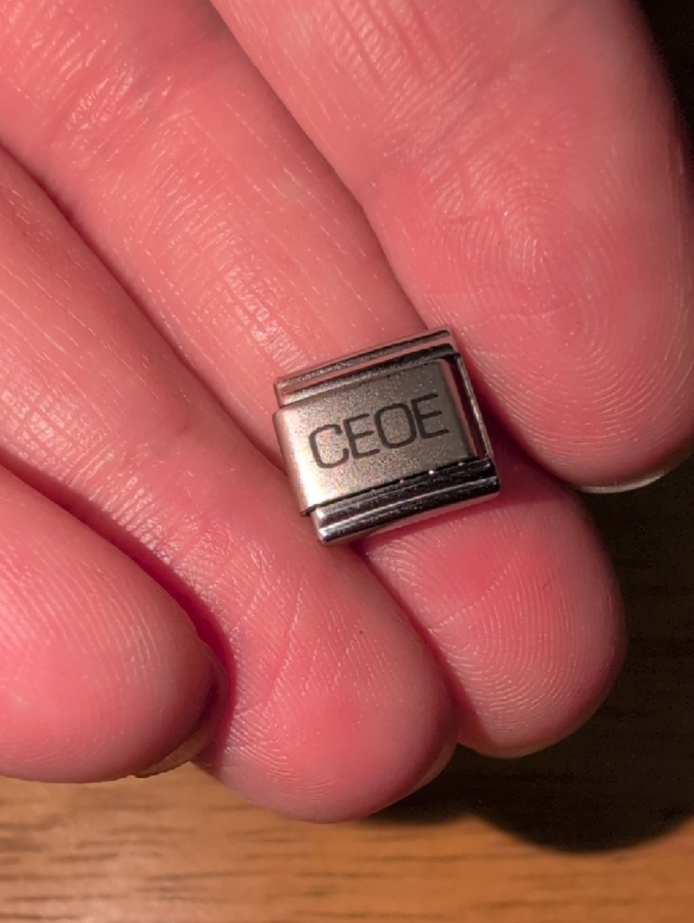 ❤️‍🔥10/$10❤️‍🔥 'CEOE' Silver Italian Link Charm